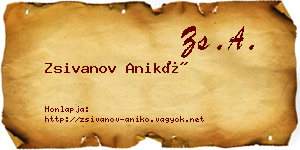 Zsivanov Anikó névjegykártya